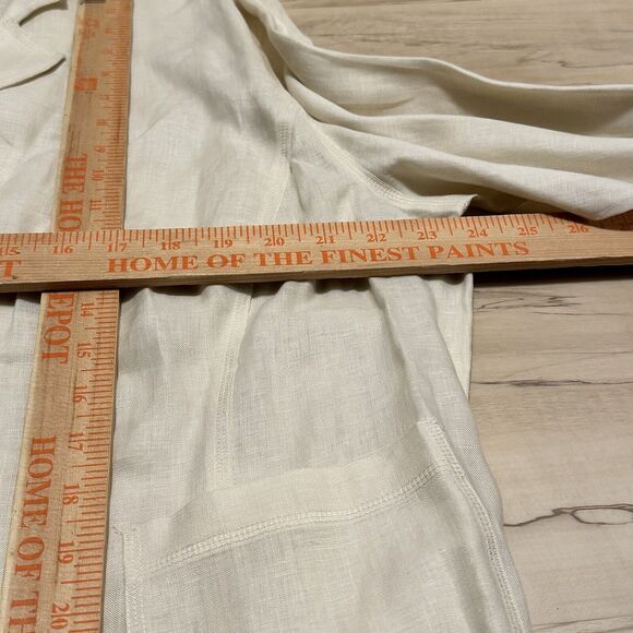 JONES NEW YORK Women 18W Blouse Linen Button Front Cream Lagenlook New - Picture 6 of 7